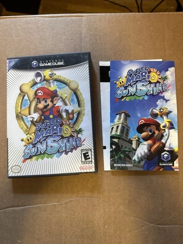 Super Mario Sunshine Nintendo GameCube Black Label Case and Manual Only