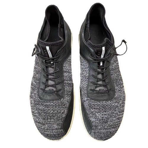 Ecco Men Euro 44 Intrinsic Gray Black Knit Low Top Athletic Sneaker Shoe 10/10.5