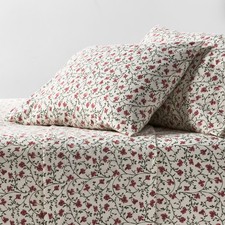 Queen Ultra Soft Flannel Sheet Set Ivory Flor...