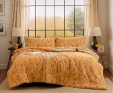 Washed Double Layer Muslin 100 Cotton Comforter Set Size, King Sunflower