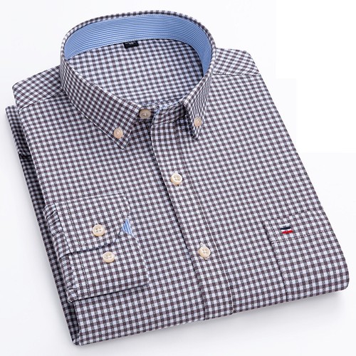 Mens Oxford Shirts Formal Business Long Sleeves Cotton Casual Dress Shirts Tops - Picture 17 of 48