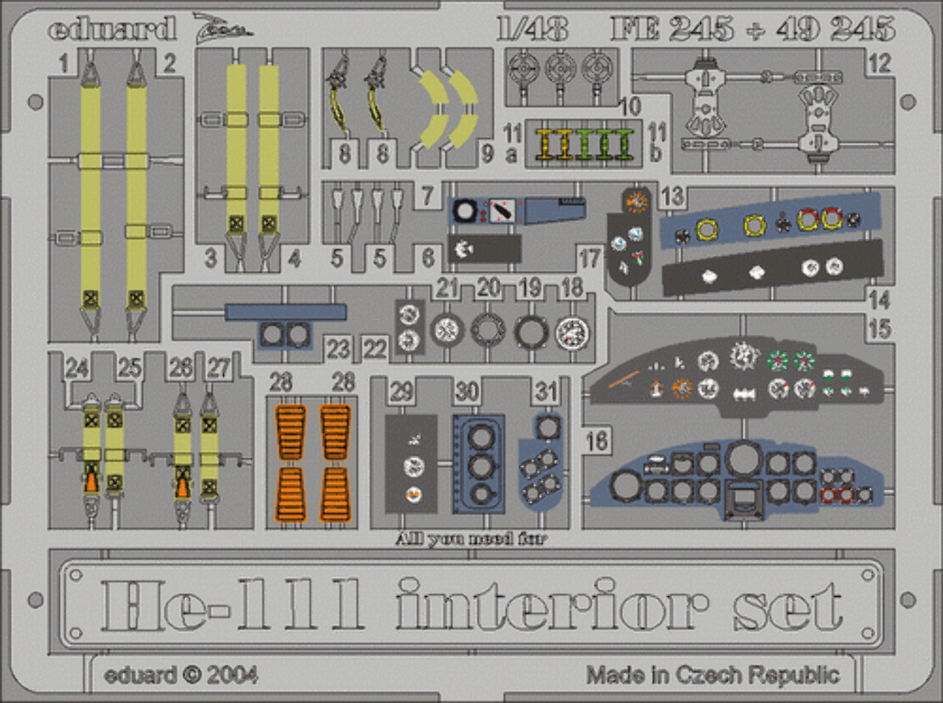 Eduard FE245 1:48 Heinkel He-111H-2 interior