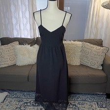 Tobi Crochet Lace Semi Open Back Gothic Black Sleeveless Spaghetti Strap Dress