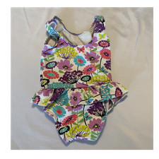 Vera Bradley Baby 6-12 Mo One-Piece Swimsuit Floral Ruffle Stretch.