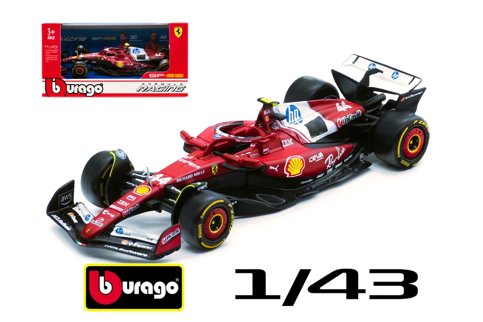 Set F1 2025 Burago 1:43 - Ferrari SF-25 + Mclaren MCL39 + Mercedes W16 - Immagine 2 di 4
