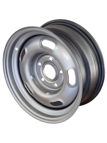 Extreme Classic Muscle 5 Slot Steel Wheel 14x5" 5/114.3 6P Silver 62cb - Picture 3 of 6
