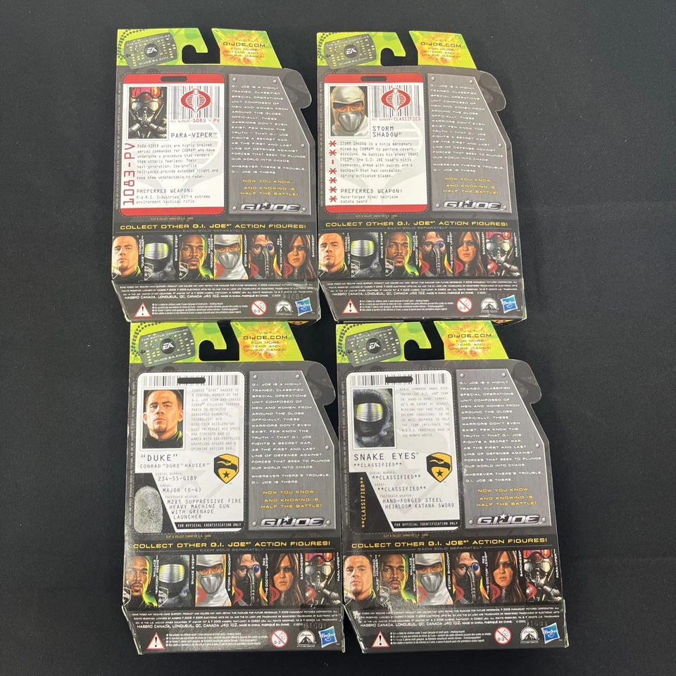 G.I.Joe The Rise of Cobra 2009 paquete de 4 ojos de serpiente, sombra de tormenta, para víbora, duque nuevo Foto 2 de 4