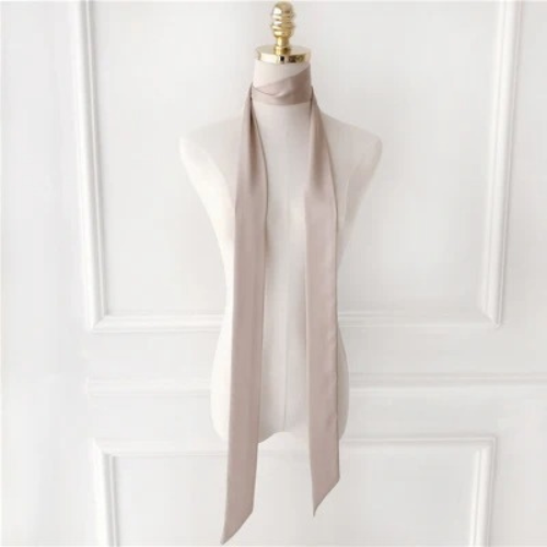 Long Narrow Scarf 190x5cm Women Chiffon Silk Ribbon Red Black Headband - Picture 17 of 27