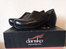 Dansko Sienna Brush Black Clogs Nursing Comfort Shoe Womens 42   B3