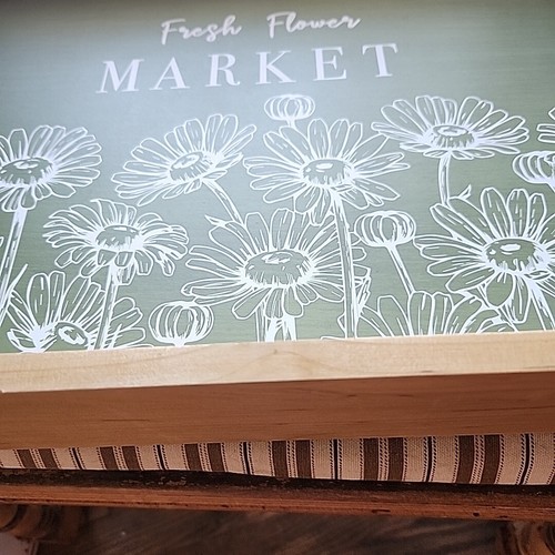 Wood Serving Tray Fresh Flower Market Wooden Cottage Farmhouse 18" x 14" x 3" - Picture 12 of 12