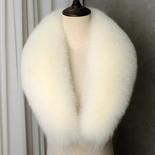 Winter Real Fur Collar Natural Pink Scarf Women Wraps Neck Luxury Scarves Shawl - Picture 30 of 47