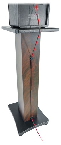 (2) Stojaki głośnikowe Rockville SS28D ciemne drewno ziarno 28" pasują do Mackie CR4-XBT - Zdjęcie 3 z 9