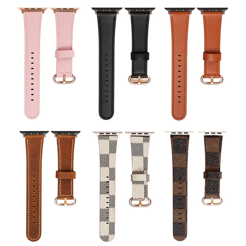 LUXURY LOUIS VUITTON LV SUPREME GUCCI LEATHER STRAP FOR APPLE WATCH BAND -  5 / 42mm/44mm/45mm