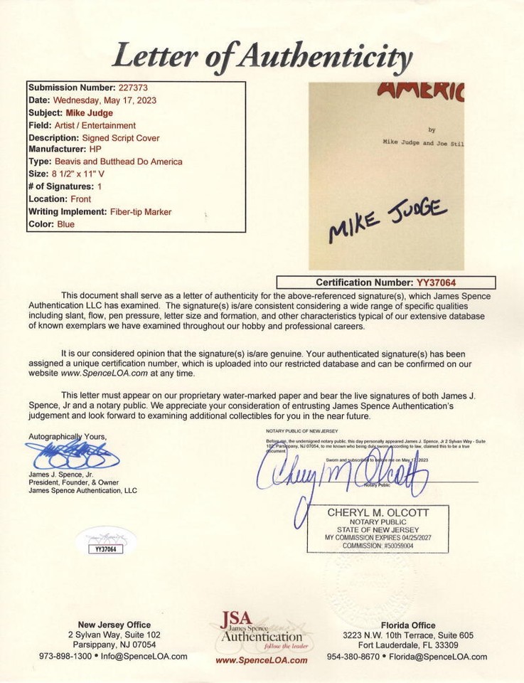 Mike Judge Signed Autograph Beavis and Butt-Head Do America Movie ...