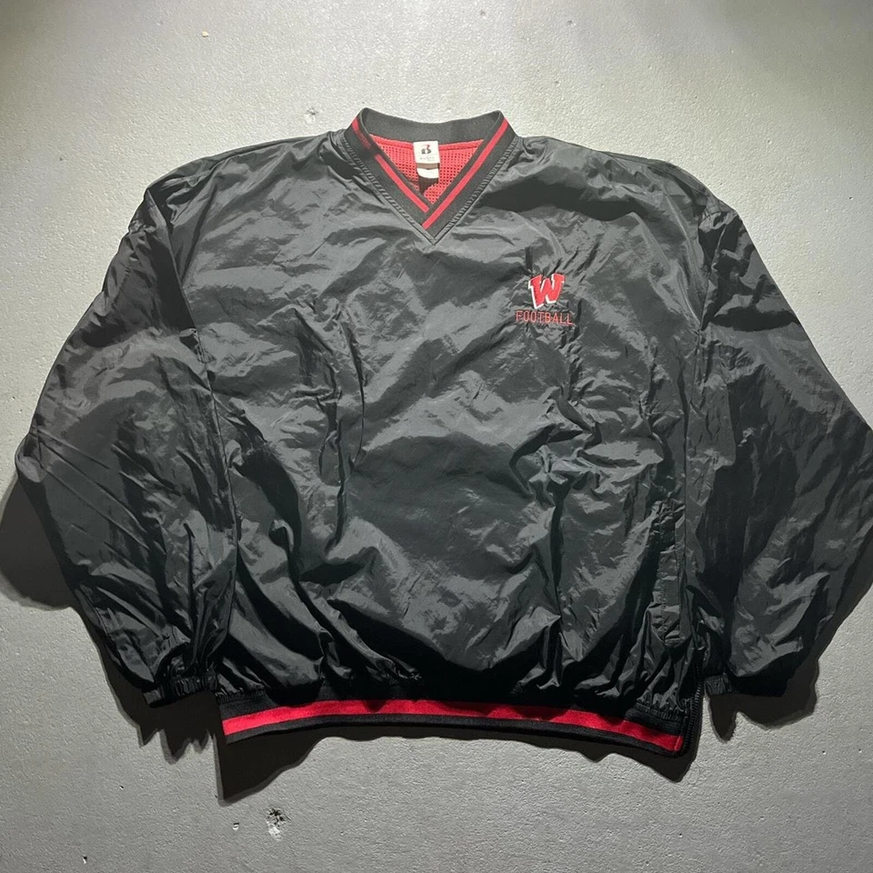 Cortavientos vintage de fútbol americano Y2k Varisty de la década de 2000 verde talla XXL Foto 2 de 4