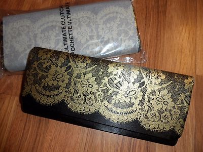Womens clutch elegant black gold Avon ~~~ small purse wallet