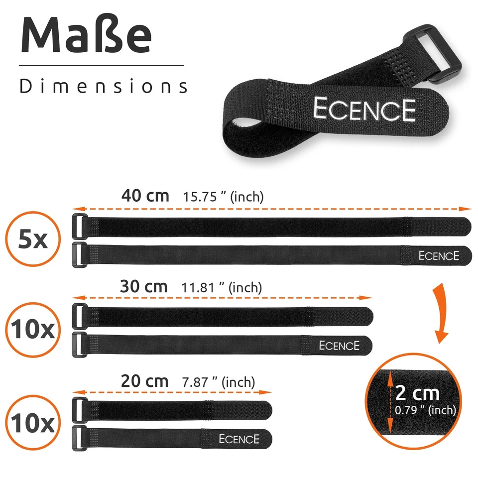 25x Klett-Kabelbinder wiederverwendbar Klettband Klettverschluss Schlaufenband - Bild 2 von 4