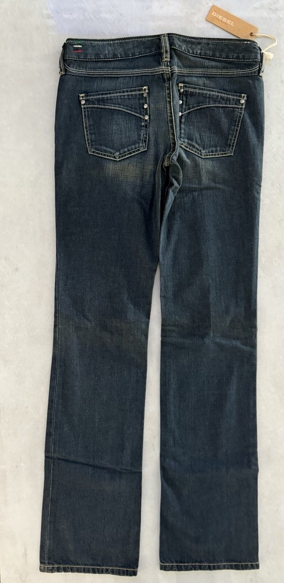 Jean Diesel Crossim Femme - Taille W26 L32 (équiv. 36) - Gris Foncé/Bleu - Droit Taille Basse - Neuf Avec Étiquette