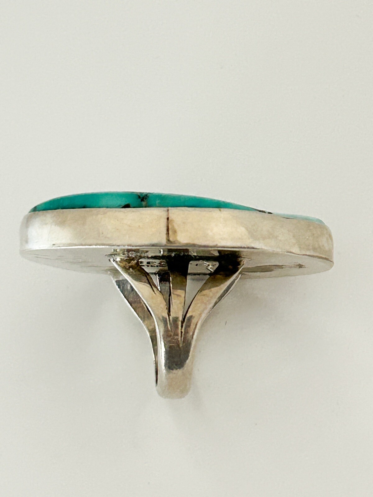 Large Turquoise Ring Sterling Silver Delbert Seca… - image 6