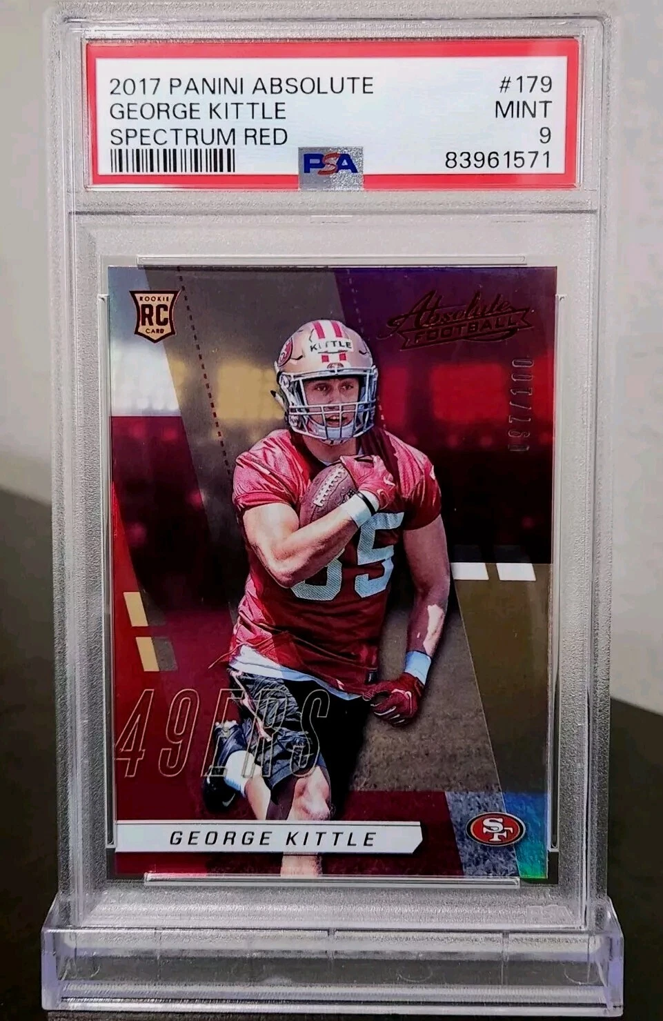 George Kittle Panini Absolute #179 Spectrum Red