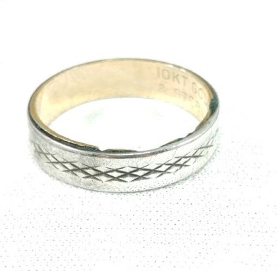 sterling Silver band 10k gold filled ESPO crisscross stamped