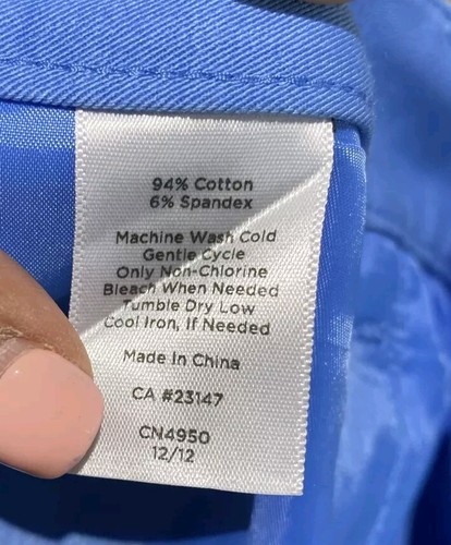 Talbots Petites Womens Blue Cotton Stretch Pants Size 22WP NEW NWT - Picture 7 of 11