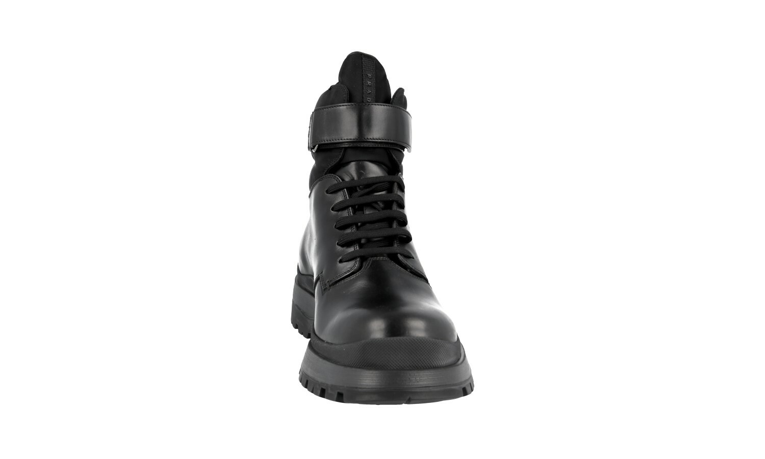 AUTH LUXURY PRADA HALF-BOOT SHOES 4T3035 BLACK LEATHER NEW image 8
