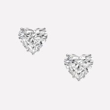 Diamond Earring Studs Heart Cut For Women Lab Grown 2 Carat 950 Platinum
