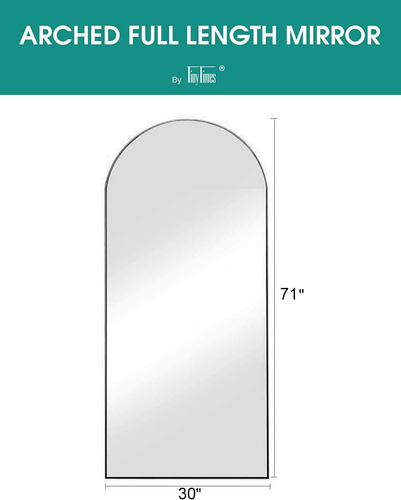 71''X30'' Arched Full Length Floor Mirror Large Mirror Full Length with Stand, B - Picture 4 of 9