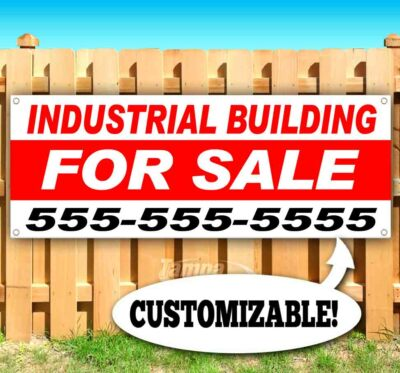 #ad INDUSTRIAL BUILDING FOR SALE Advertising Vinyl Banner Flag Sign CUSTOM PH# $30.22