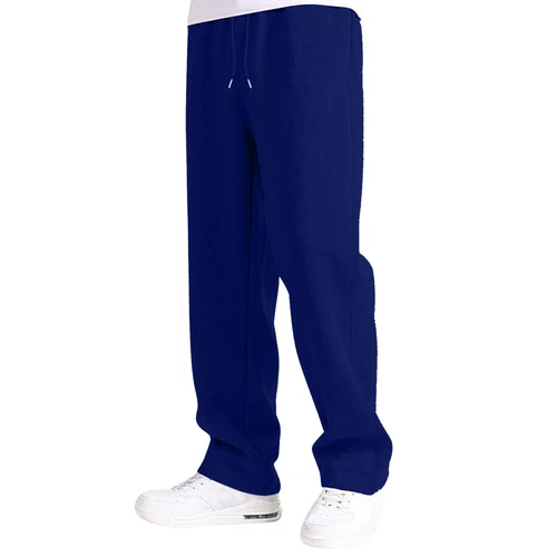 Herren Fleece gefütterte Jogginghose weites gerades Bein Hose unten Sweatpants Jogger - Bild 7 von 54