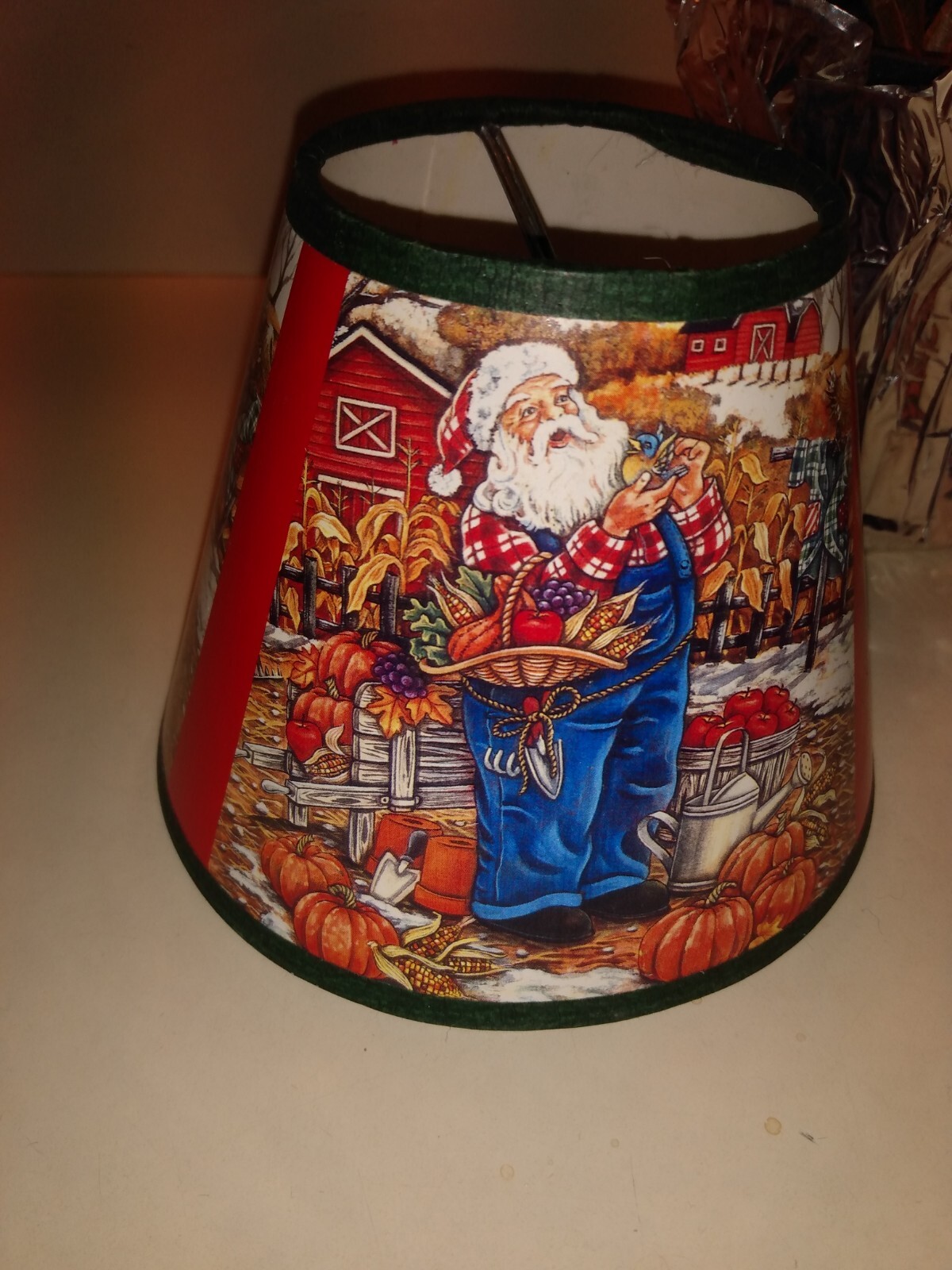 Lot Of Two Small 5" Christmas Holiday Lamp Shades Clip On Santa Claus ...