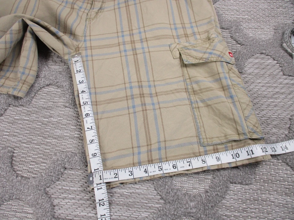 Pantalones Cortos De Colección Quiksilver Para Hombres 36 Bronceados Carga Cuadros Y2K Patín Calle Hip Hop Foto 2 de 4