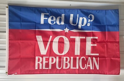 Donald Trump Flag FREE USA SHIP Fed Up Vote Republican RB Desantis USA Sign 3x5'