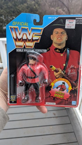 WWF wwe Vintage Wrestler Blue Card The MOUNTIE Has...