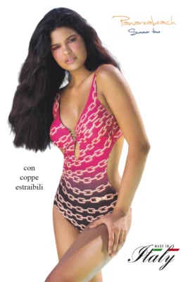 PANAREABEACH 2340 Maillot De Bain Femme Avec Coque Amovible Fabriqué En Italie - Photo 1/2