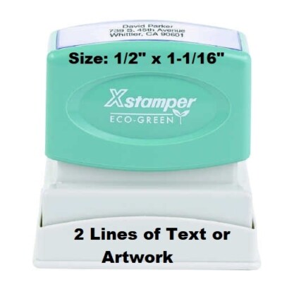 XSTAMPER N04 - PRE-INKED - OIL BASED - RUBBER STAMP - 2 LINES  -  1/2'' x 1-1/16''