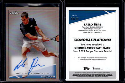 2021 Topps Chrome Tennis Autographs Rose Gold Refractors #CALDJ Laslo Dere 04/10