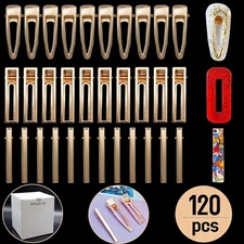 120 PCS Gold Metal Hair Clips - Smooth Alligator Clips for Hair, Duck Bill De...