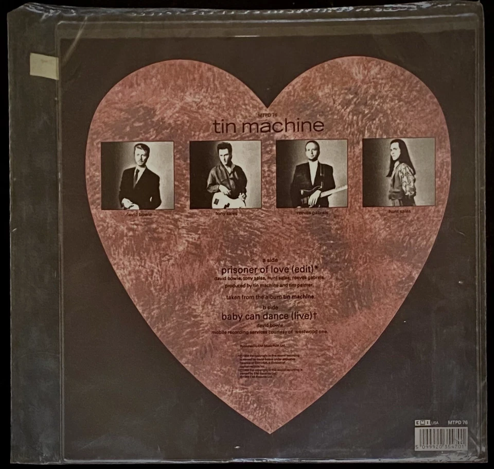 Tin Machine (David Bowie) - Prisoner of Love 7” Shaped Disc, Mint/Sealed, RARE! - Image 2 of 3