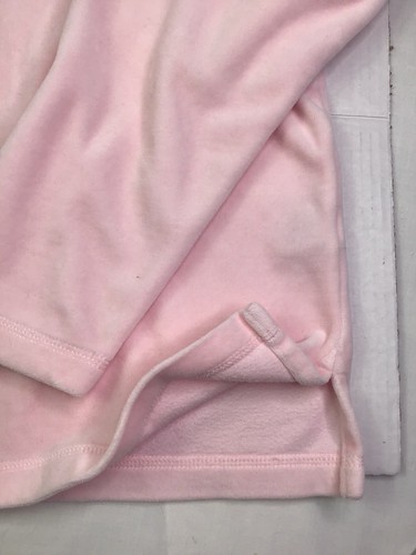 Bechamel Womens Shirt Pink Crushed Velvet 1/4 Zip Slit Sides Soft Lounge Size L - Picture 4 of 7