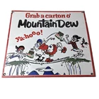 Vintage Mountain Dew Sign - Yahooo Soda Bottle Gas Service Porcelain Sign