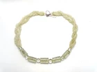 Antique Art Glass Pendant and Micro Bead Costume Jewelry Necklace Art Deco - 06