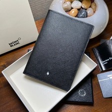 New MB Mon Black Leather Card Case Bank Card ...