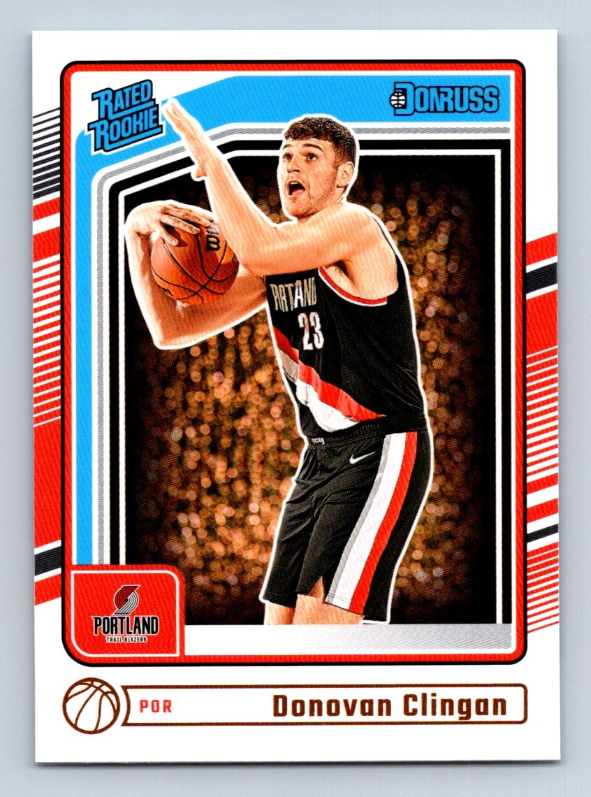 #223 Donovan Clingan 2024-25 Donruss Rated Rookie Base ** RC Trail Blazers