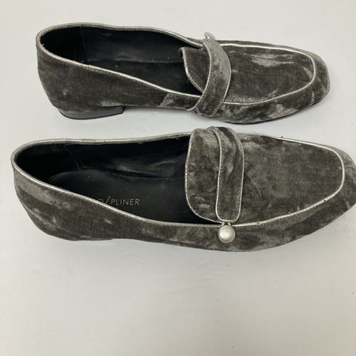 Donald Pliner Gray Velvet Loafers-8 - Bild 4 von 8