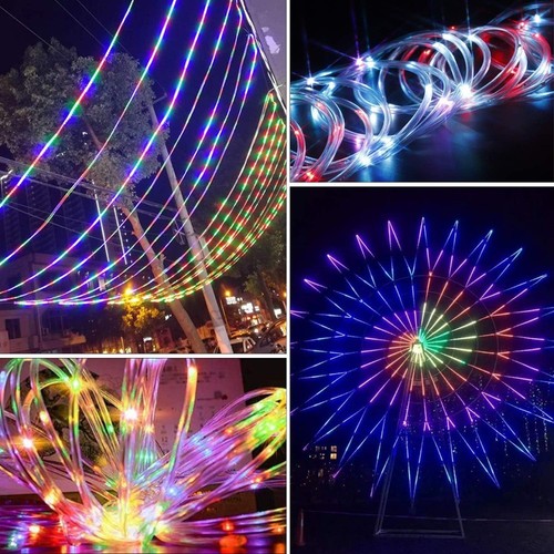 100 LED Solar Rope Fairy String Strip Lights Outdoor Garden Waterproof Christmas - Picture 18 of 22