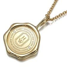 Auth HARRY WINSTON Necklace Diamond Shield HW 18K 750 Yellow Gold 