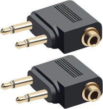 Audio Airplane Headphone Adapter 2 Pack Dual 3.5mm Male to 3.5mm Female A...