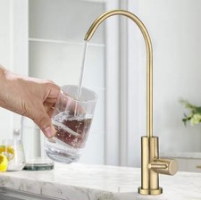 Kitchen Water Filter Faucet, Stainless Steel Efficient Water in Brushed Gold-NOB